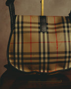 “Burberrys” 80’s-90’s Shadow horse check saddle shoulder bag