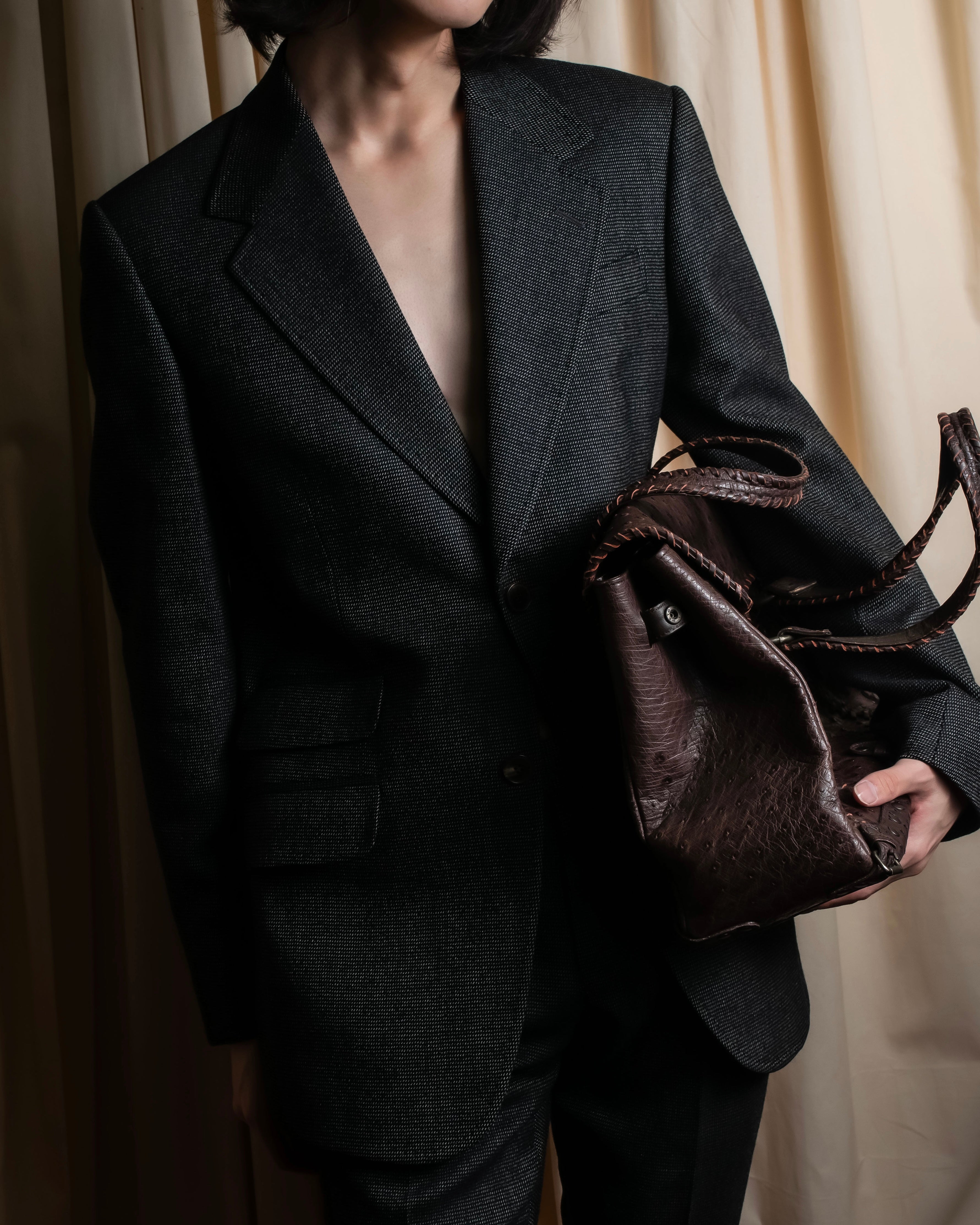 "GUCCI" 90's Tom Ford period bird eye weave set up