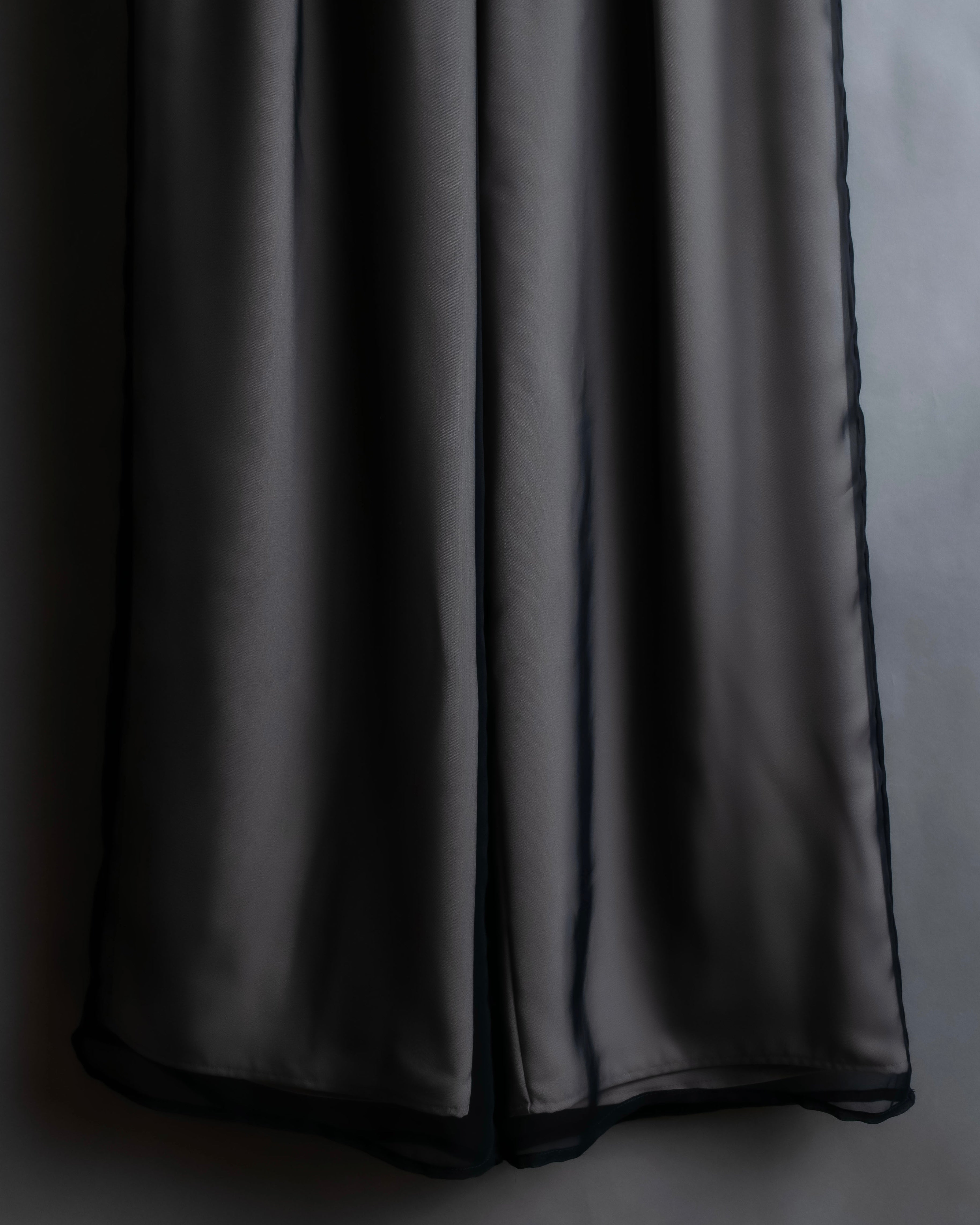 "LANVIN en Bleu" Sheer layered sarouel wide pants