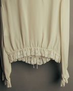 -SPECIAL- “VALENTINO” 1998-2008 Silk ruffled lace bow blouse