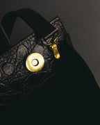 “Salvatore Ferragamo” 00’s-10’s Crocodile embossed vara bow 2way handbag