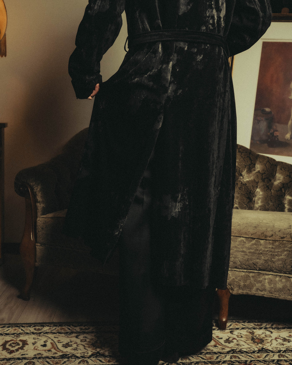 -SPECIAL- "Y’s" 2025's Discharge printed velvet long coat