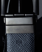 "PRADA" Black x blue reversible design belt