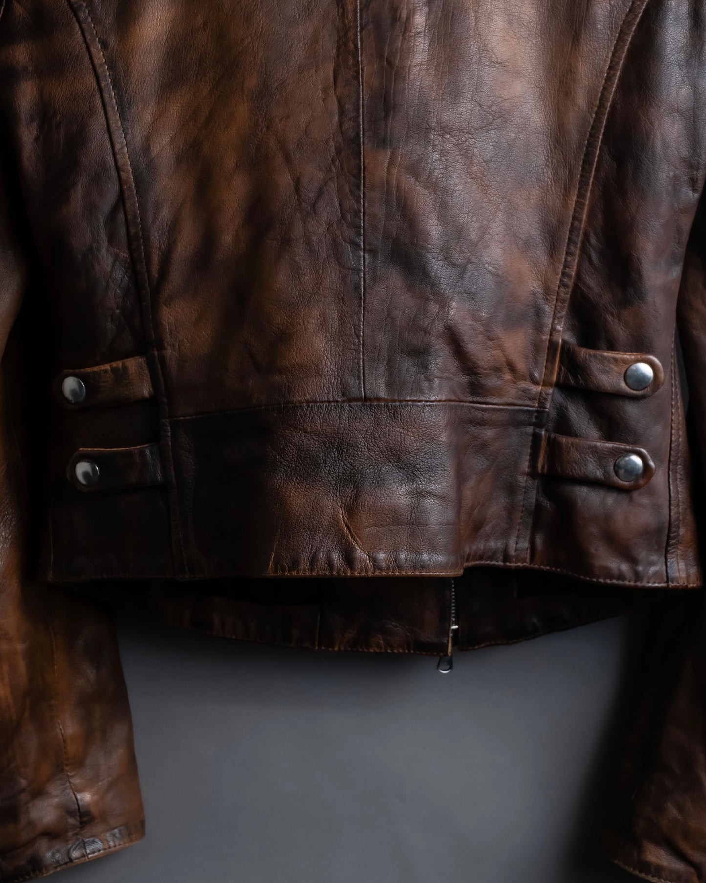 "ASH" 100% genuine leather gradient riders jacket