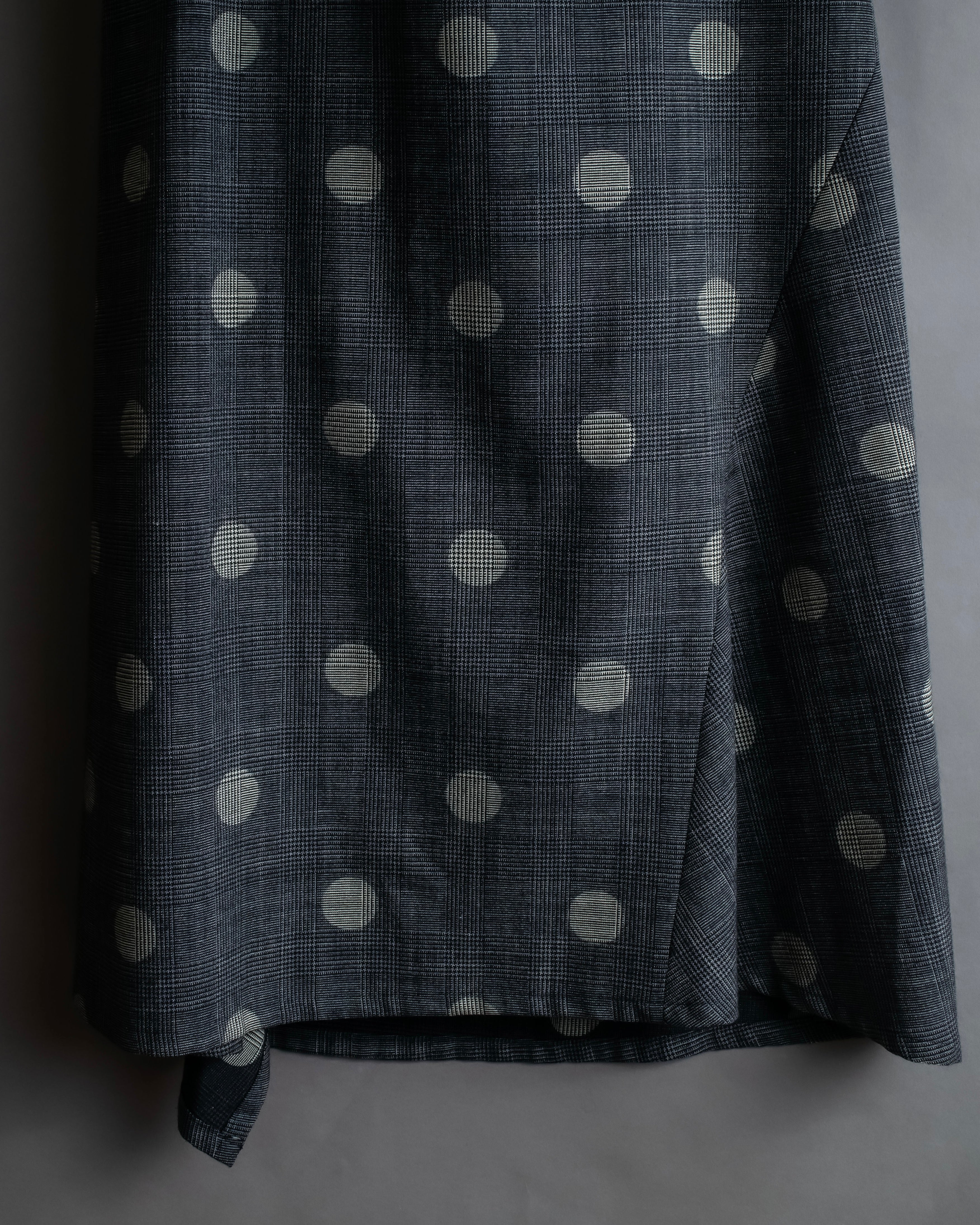 "YOHJI YAMAMOTO +NOIR" Large polka dot pattern flared skirt