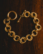 “CELINE” Late 80’s-early 90’s twisted rope circle link toggle bracelet