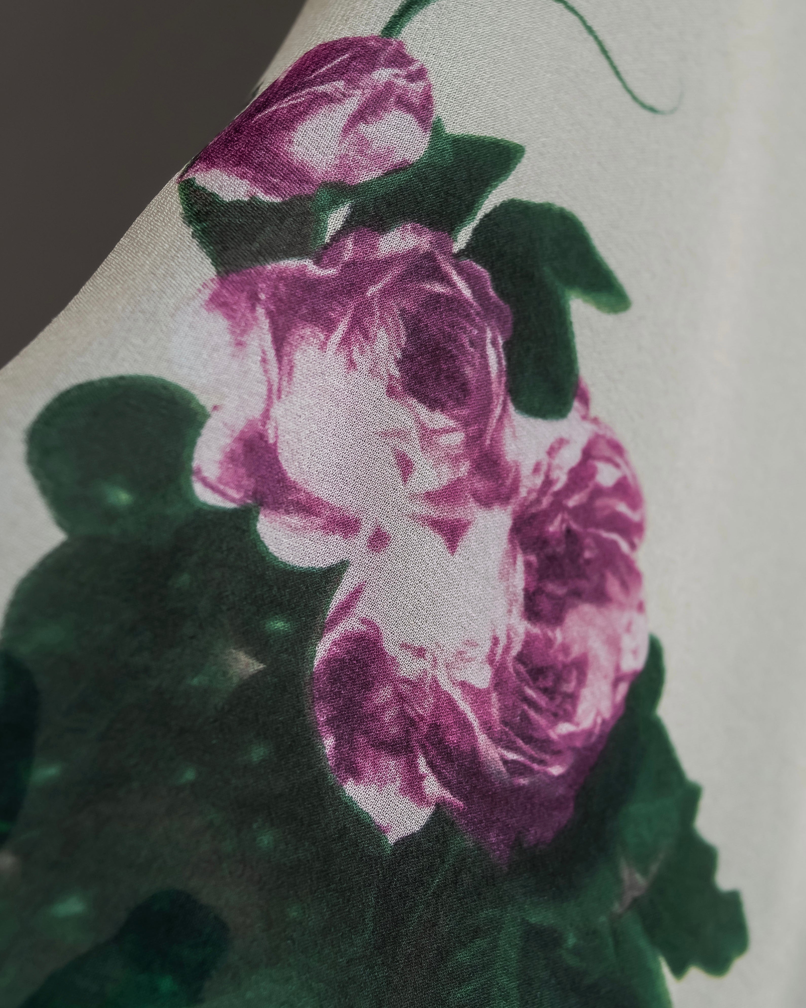 "Christian Dior" Wreath floral design silk scarf