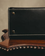 -SPECIAL- "Salvatore Ferragamo" 90's-00's Gancini contrast stitch leather handbag