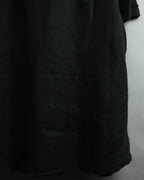 -MOOD MILLÉSIMES- 00’s black linen epaulet half-sleeve shirt by “ARMANI COLLEZIONI”