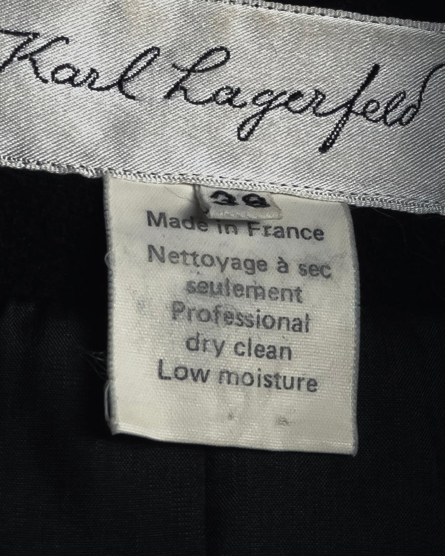 "Karl Lagerfeld" 80's-90's Round collar curvaceous coat