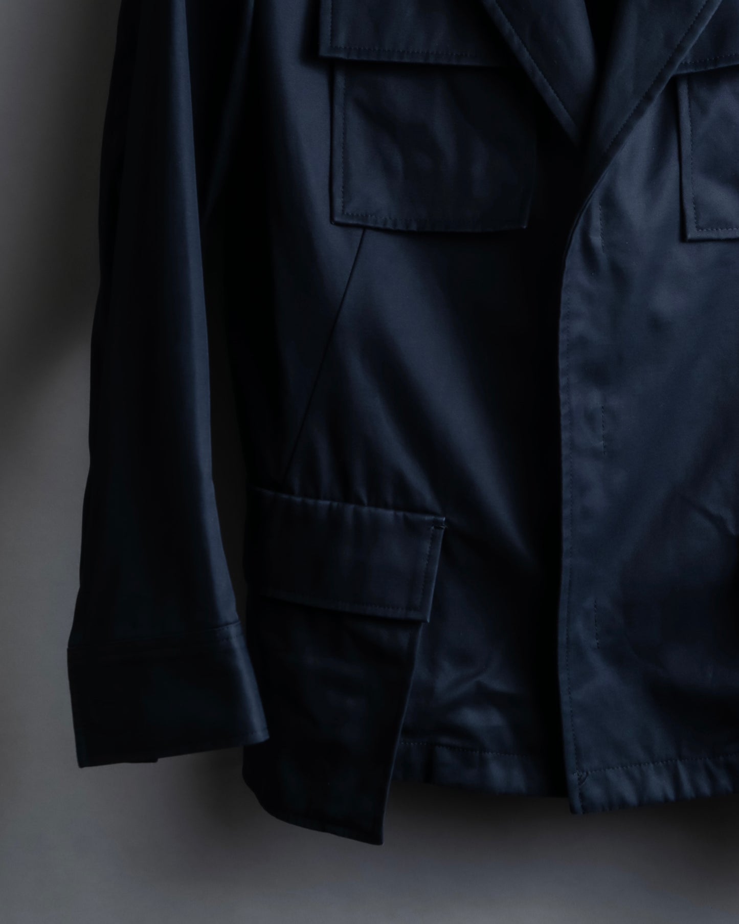 "Y's" 4 pocket military detail  black tailored jacket