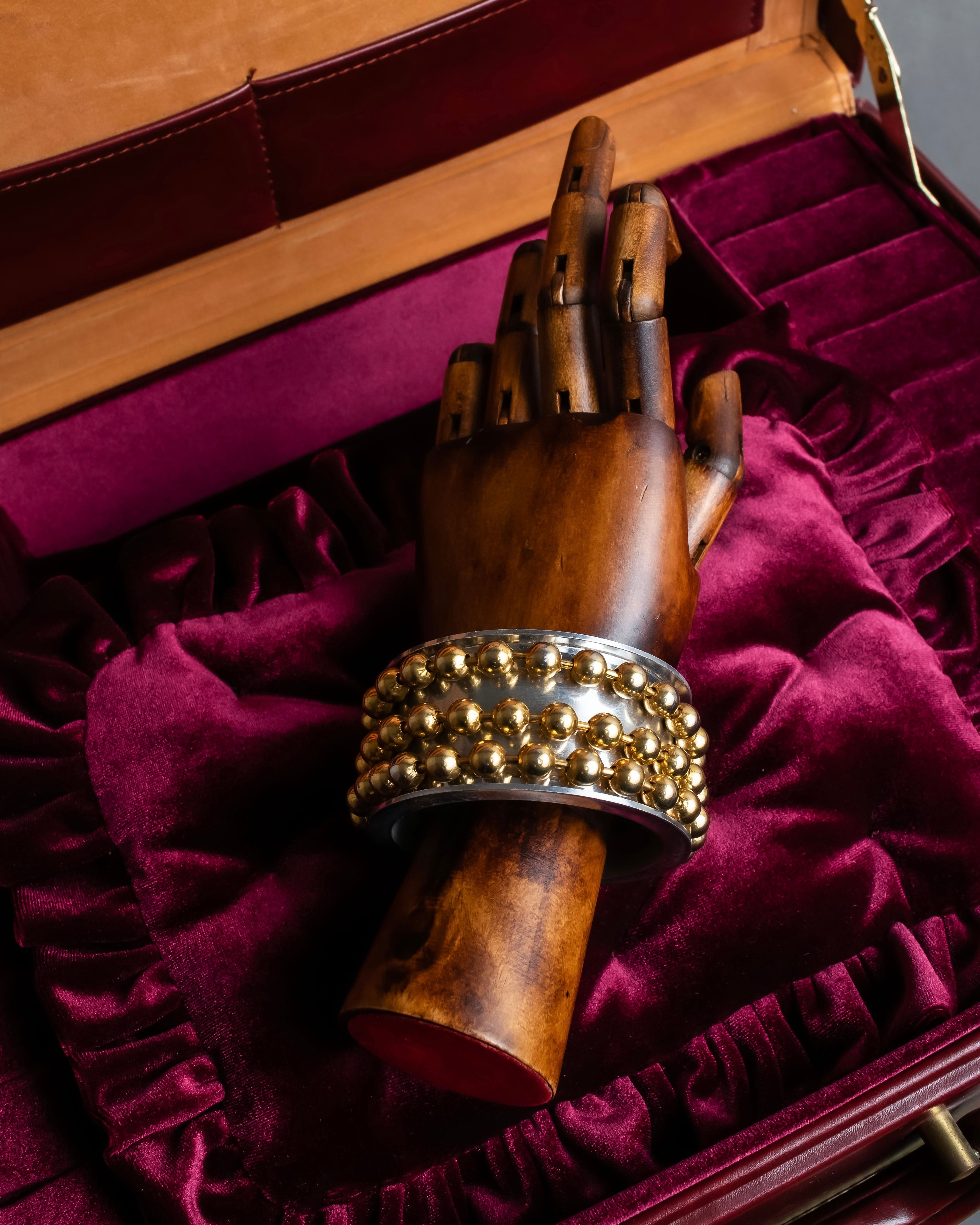 "MAISON MARGIELA" 10AW sphere design silver & gold combination bangle