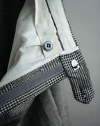 -MOOD MILLÉSIMES- 80’s-90’s Prince of Wales check wool double-breasted setup suit