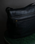 "Ralph Lauren" Saddle＆stirrup motif grained leather shoulder bag