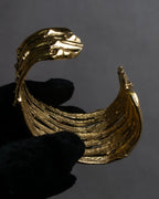 "YVES SAINT LAURENT" Skeletal arm shape design gold bangle