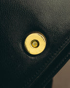 "Yves Saint Laurent" 80's-90's Lattice textured leather shoulder bag