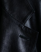 "PRADA" Oversized switched design leather tailored jacket