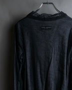 "DOLCE & GABBANA" Sheer layered V-neck grey knit