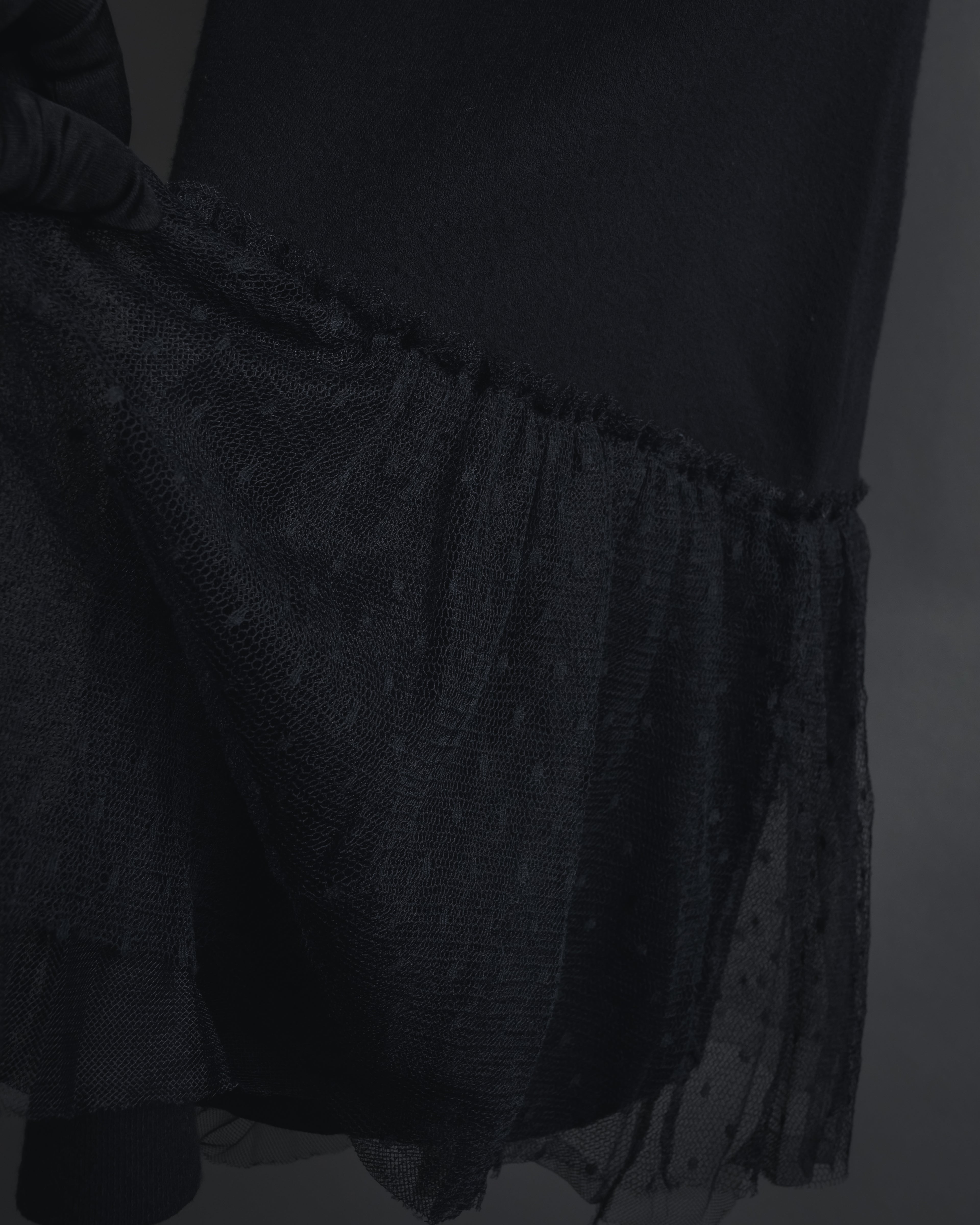 "RED VALENTINO" Lace bib knit tunic dress