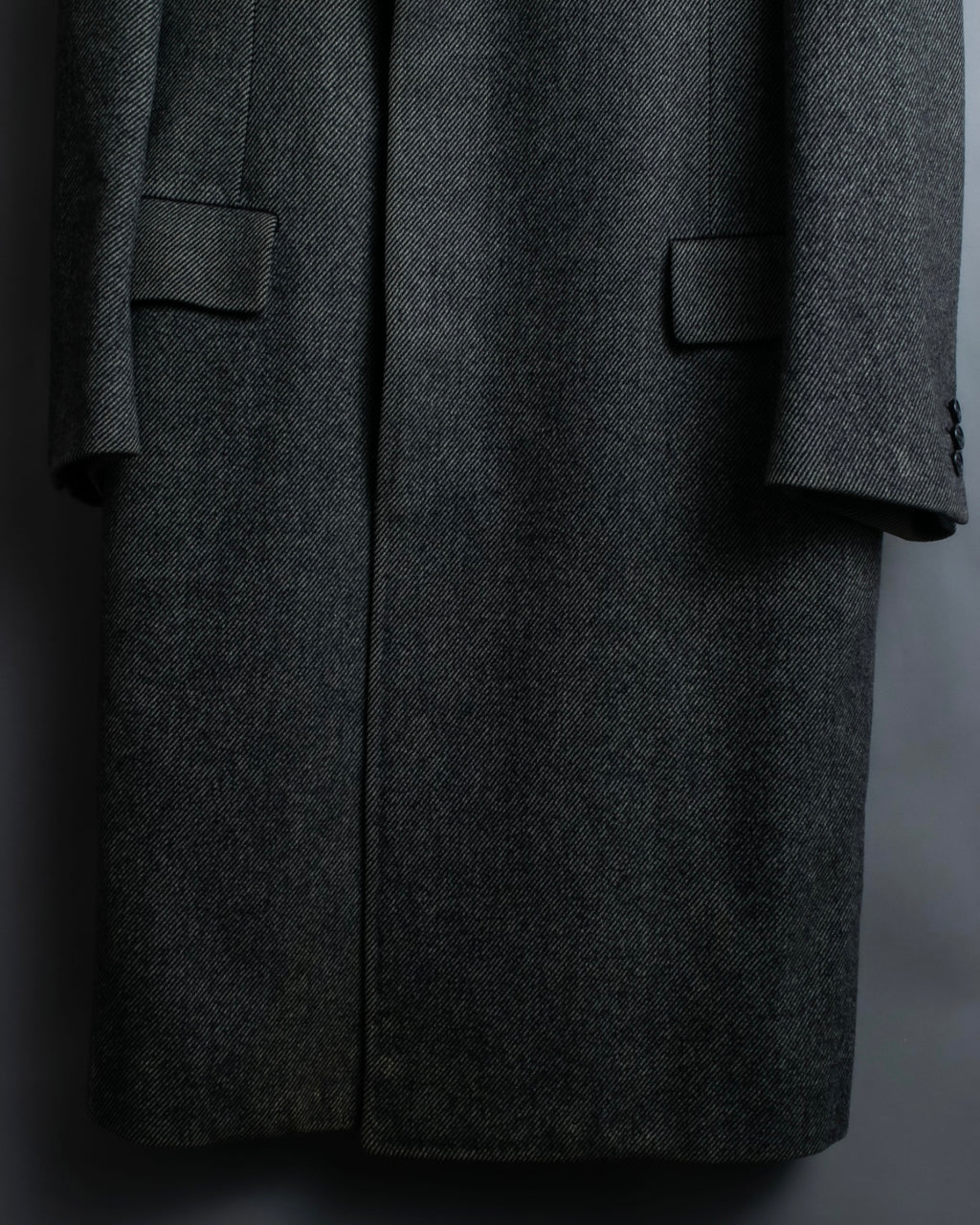 "Burberrys" diagonal striped pure new wool long coat