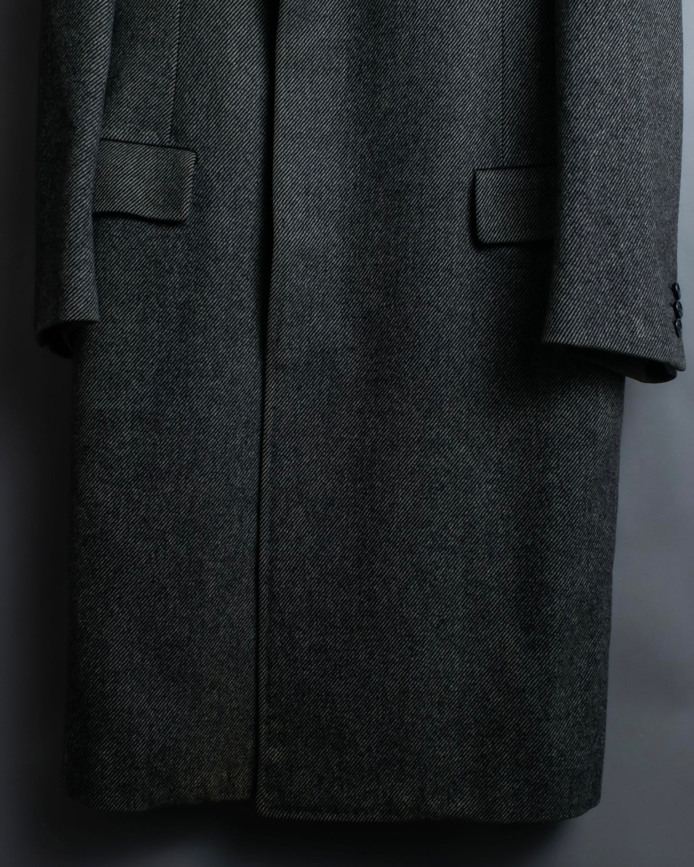 "Burberrys" diagonal striped pure new wool long coat