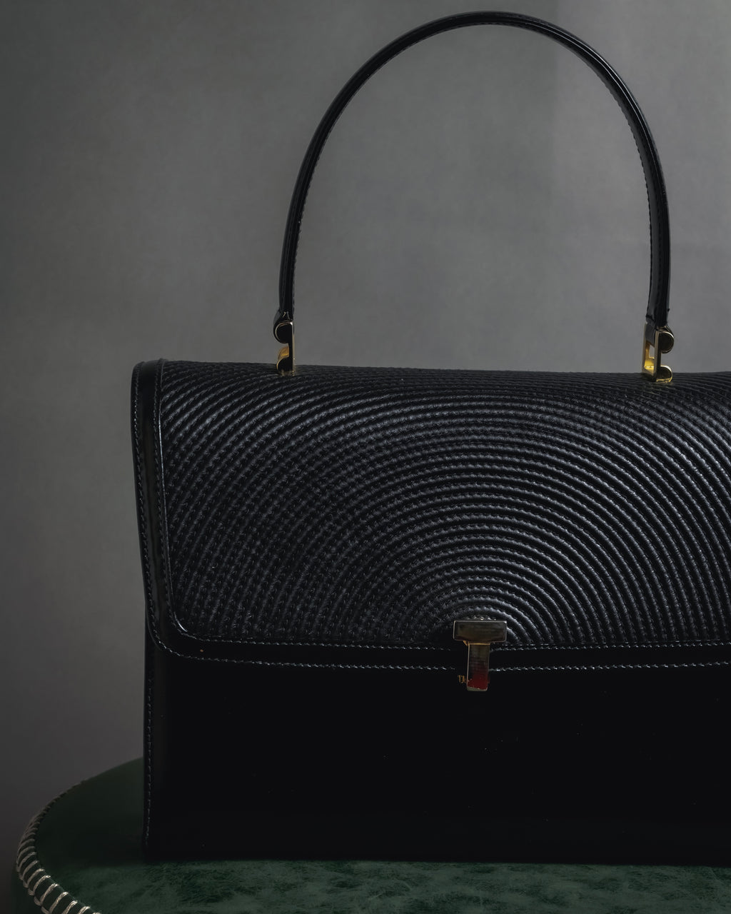 "Tiffany & Co." 80’s-90’s Structured ribbed leather top-handle bag