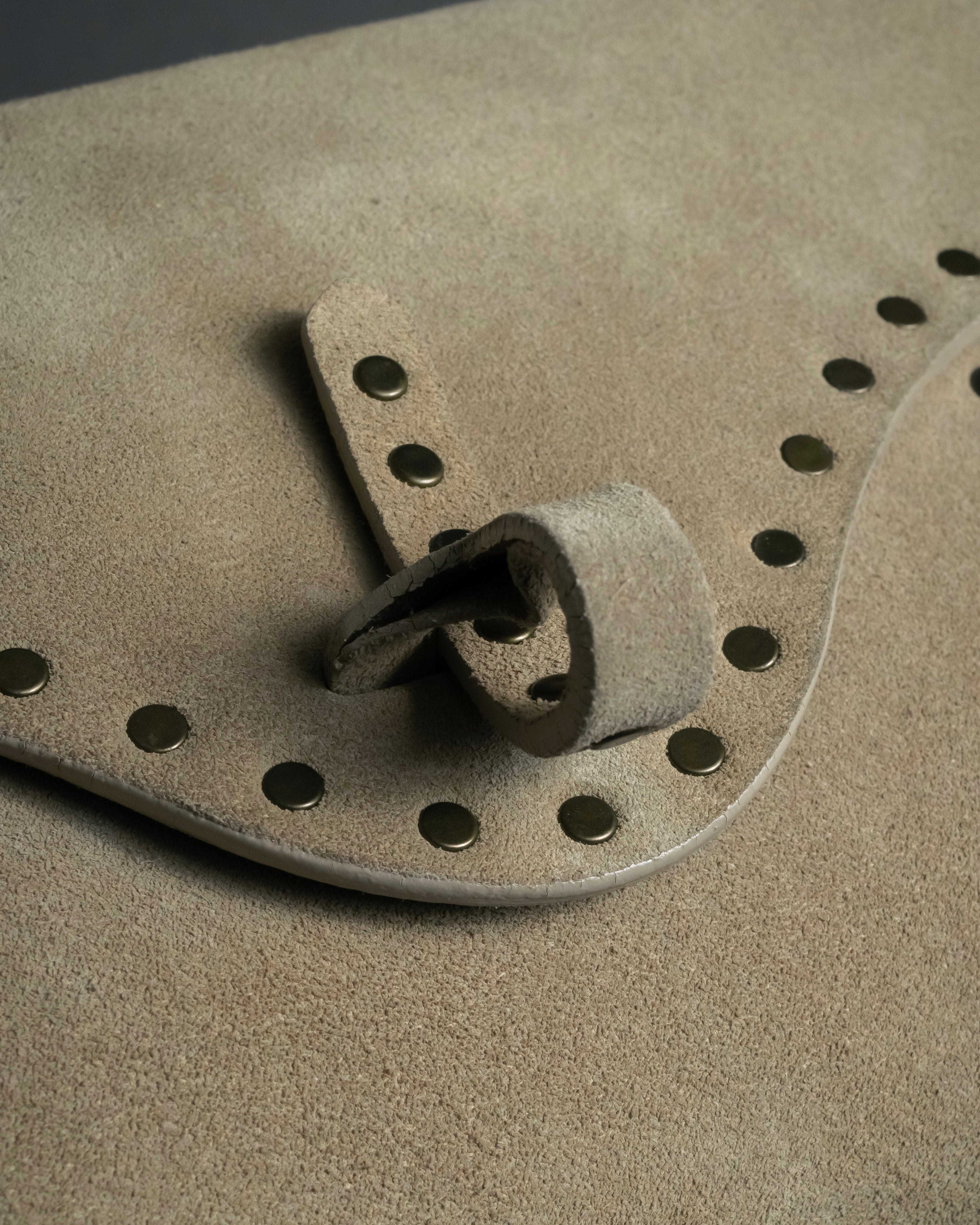 "CELINE" Studs design suede leather shoulder bag