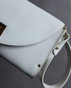 "Salvatore Ferragamo" Gancini motif structured white leather bag