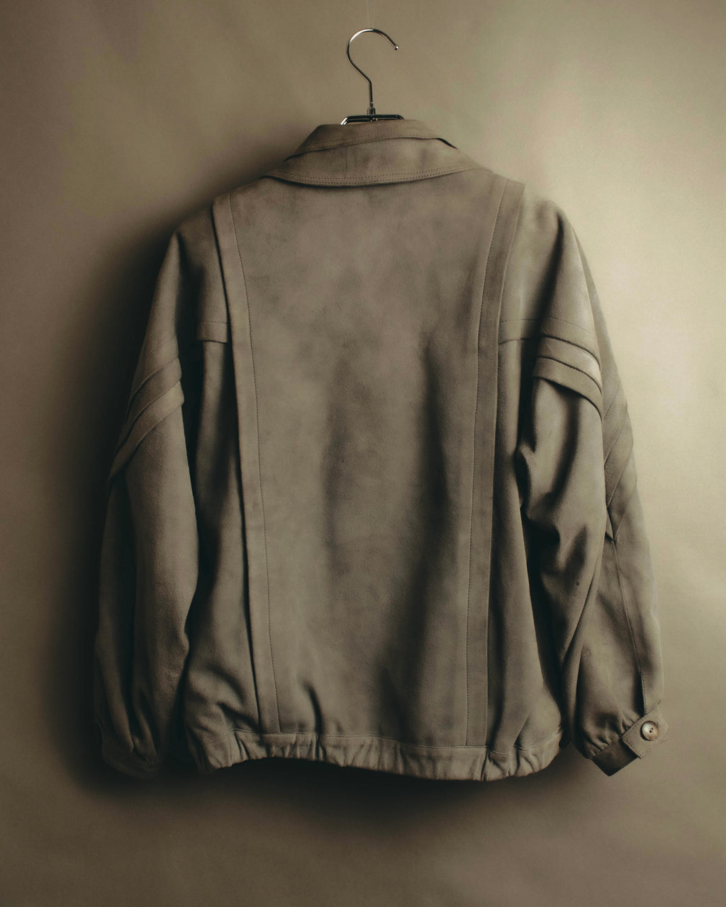 -SPECIAL- “LOEWE” 80’s-early 90’s Taupe suede leather blouson jacket