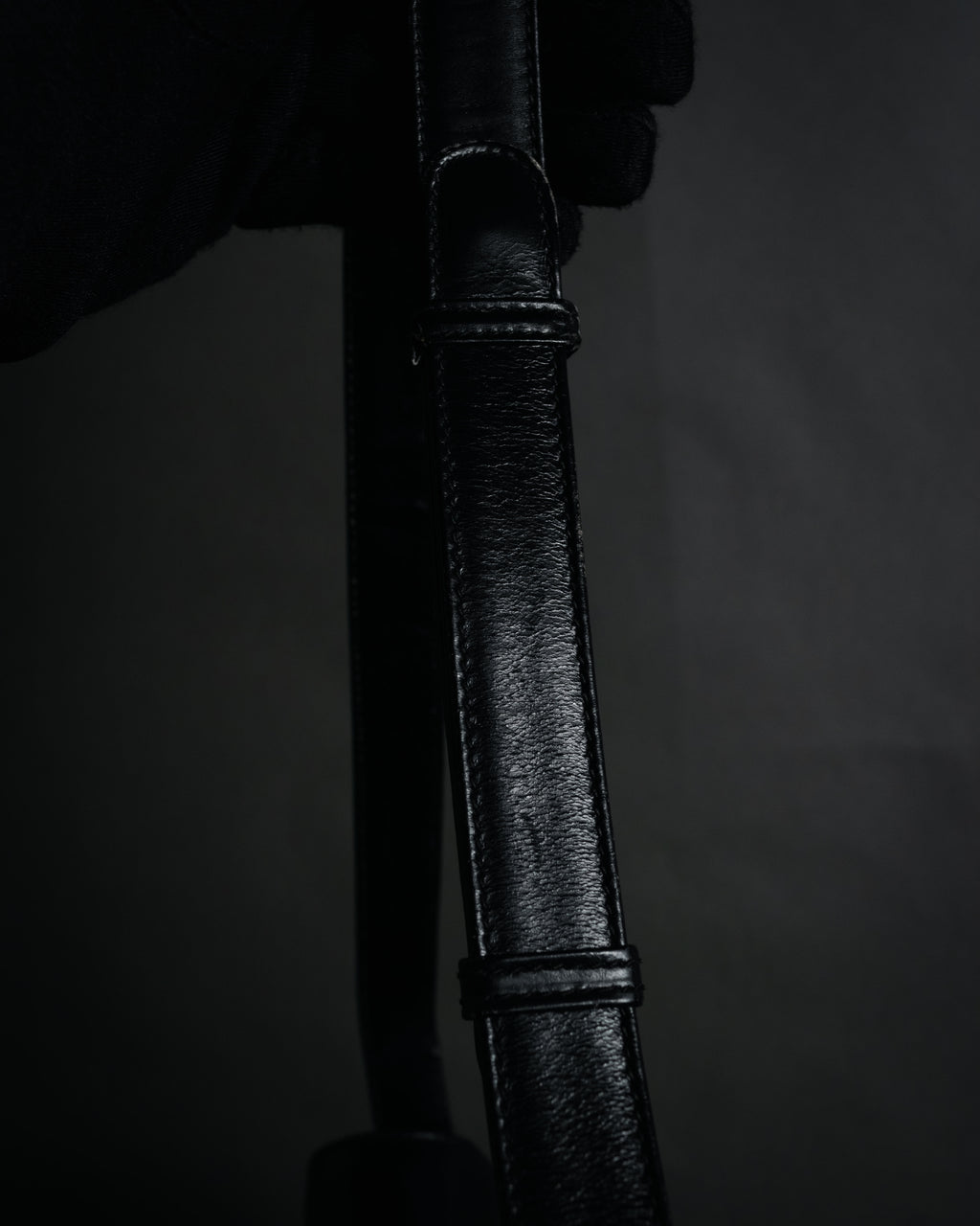 “GUCCI” 80’s box calf interlocking G shoulder bag