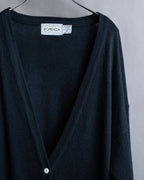 "Vintage deep V-neck long cardigan"