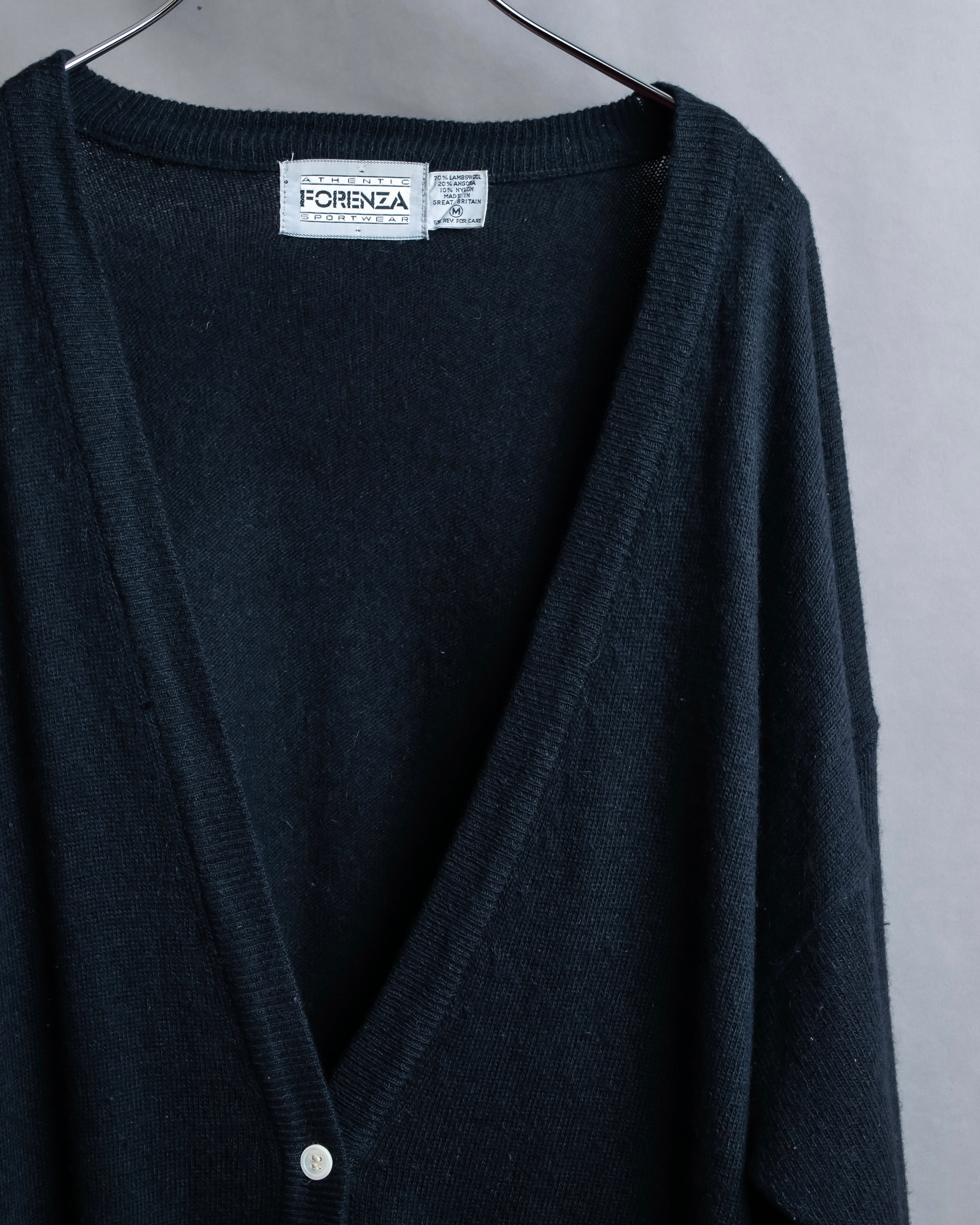 "Vintage deep V-neck long cardigan"