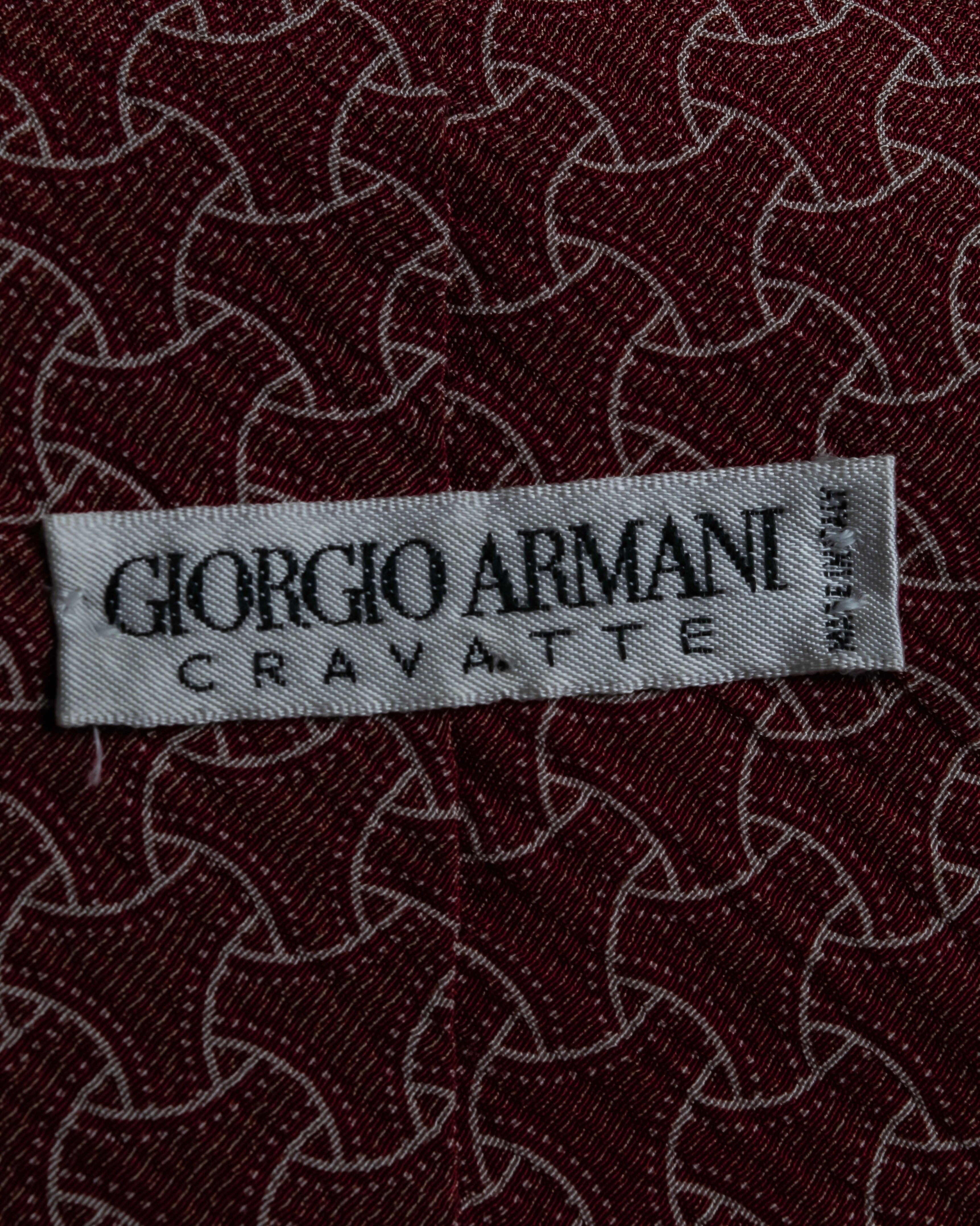 "GIORGIO ARMANI" Wave pattern silk necktie