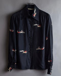 "Christian Dior" Hand painted greyhound motif silk blouse