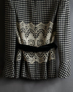 "Valentino Garavani" Houndstooth pattern lace velvet design set up