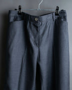 "CHANEL" 100% wool wide tapered slacks