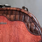 "John Galliano" Trapezoid design clasp different leather hand bag