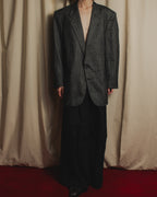 Chaqueta entallada de tweed de espina de pescado estructurado de los años 70-80 de Yves Saint Laurent