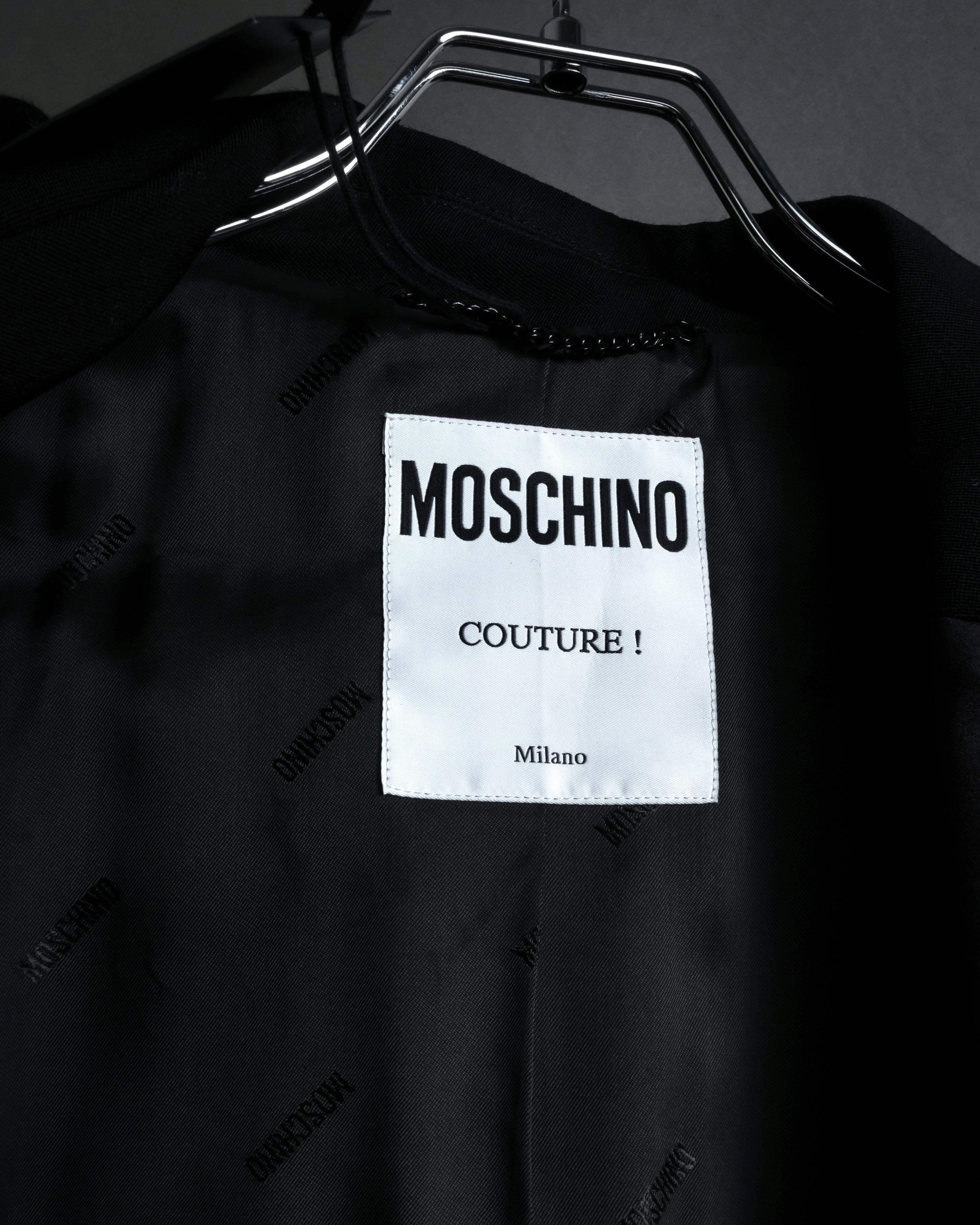 “MOSCHINO” Satin lapel double-breasted tuxedo jacket