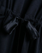 "Christian Dior" Satin ribbon waist detail hooded dress
