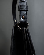 "YVES SAINT LAURENT" Straight ridge design square forum leather bag