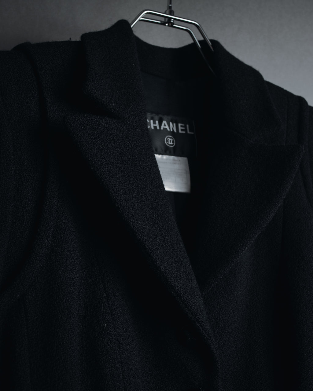 –SPECIAL– "CHANEL" 04SS sculpted princess-line wool crepe coat