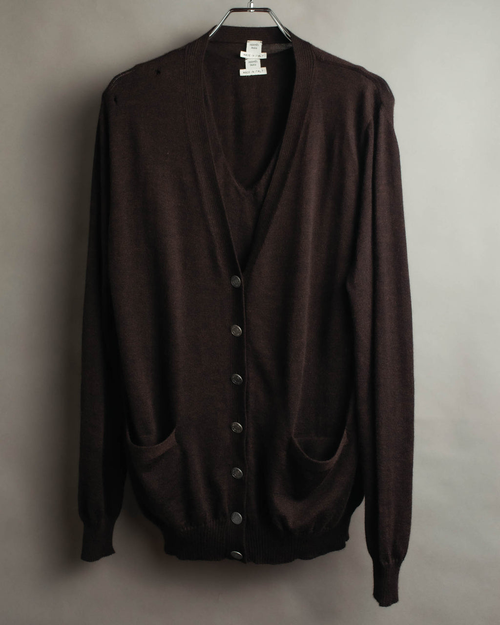-SPECIAL- “HERMES” 00’s Cashmere cardigan and sleeveless knit twin set