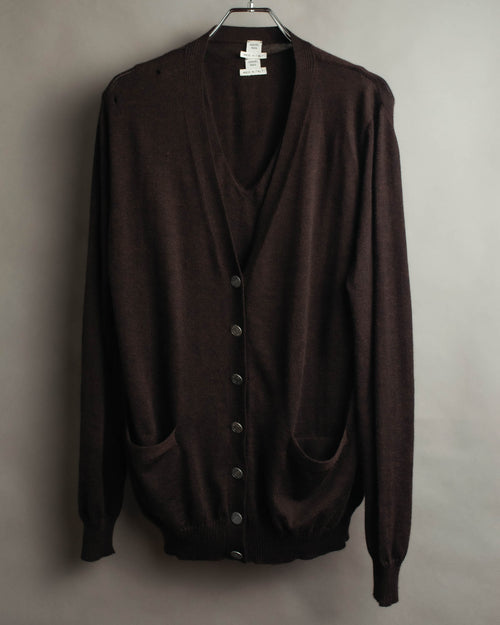 -SPECIAL- “HERMES” 00’s Cashmere cardigan and sleeveless knit twin set