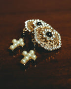 –SPECIAL– "VALENTINO" 80's-90's Ornate clip-on drop earrings