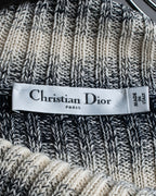 "Christian Dior" Gradient striped irregular neck knit
