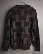 “Yves Saint Laurent” 80’s-90’s geometric knit cardigan