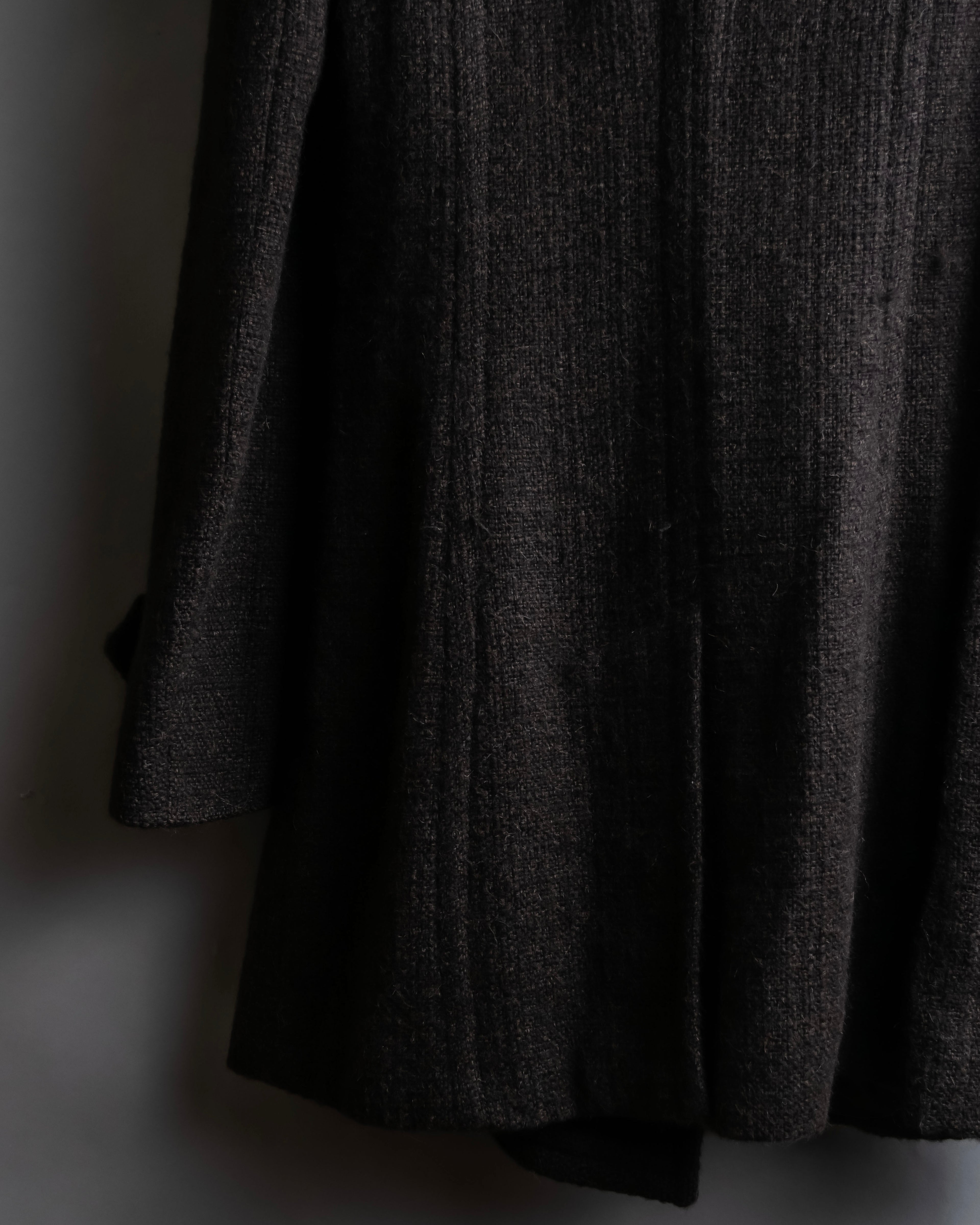 "DOLCE & GABBANA" Fringe scarf included double-breasted coat