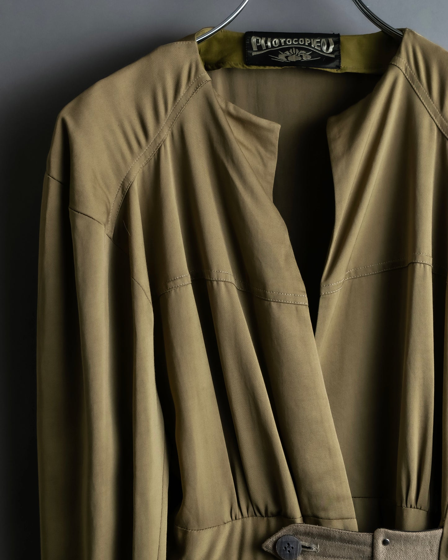 “PHOTOCOPIEU” No collar waist band shirt coat