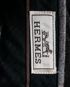 "HERMES" Heather gray cashmere blend slacks